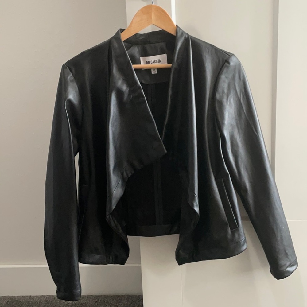 BB Dakota Peppin Vegan Leather Drapey Jacket